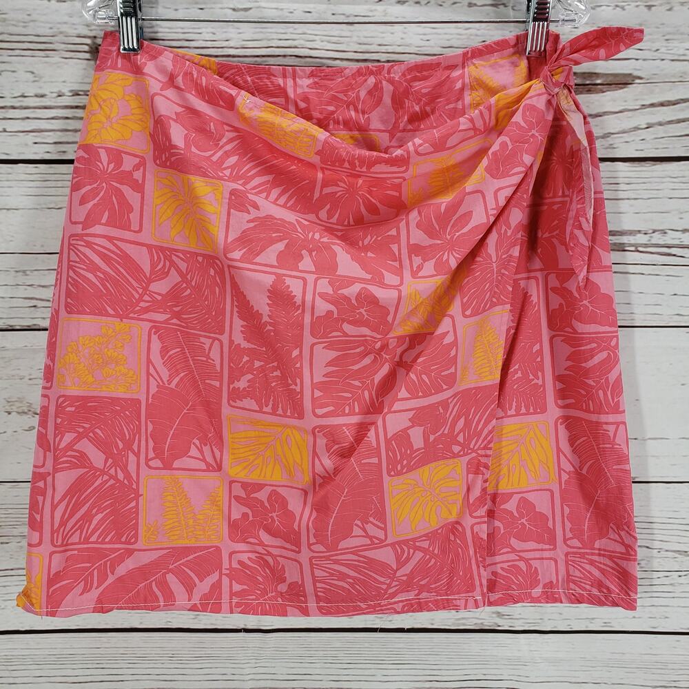Talbots Women's Coral Pink 100%Cotton Wrap Skirt Size 10